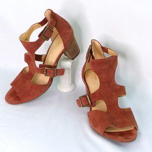 Terracota Suede Sandal Heel Clarks Artisan 9 WORN ONCE